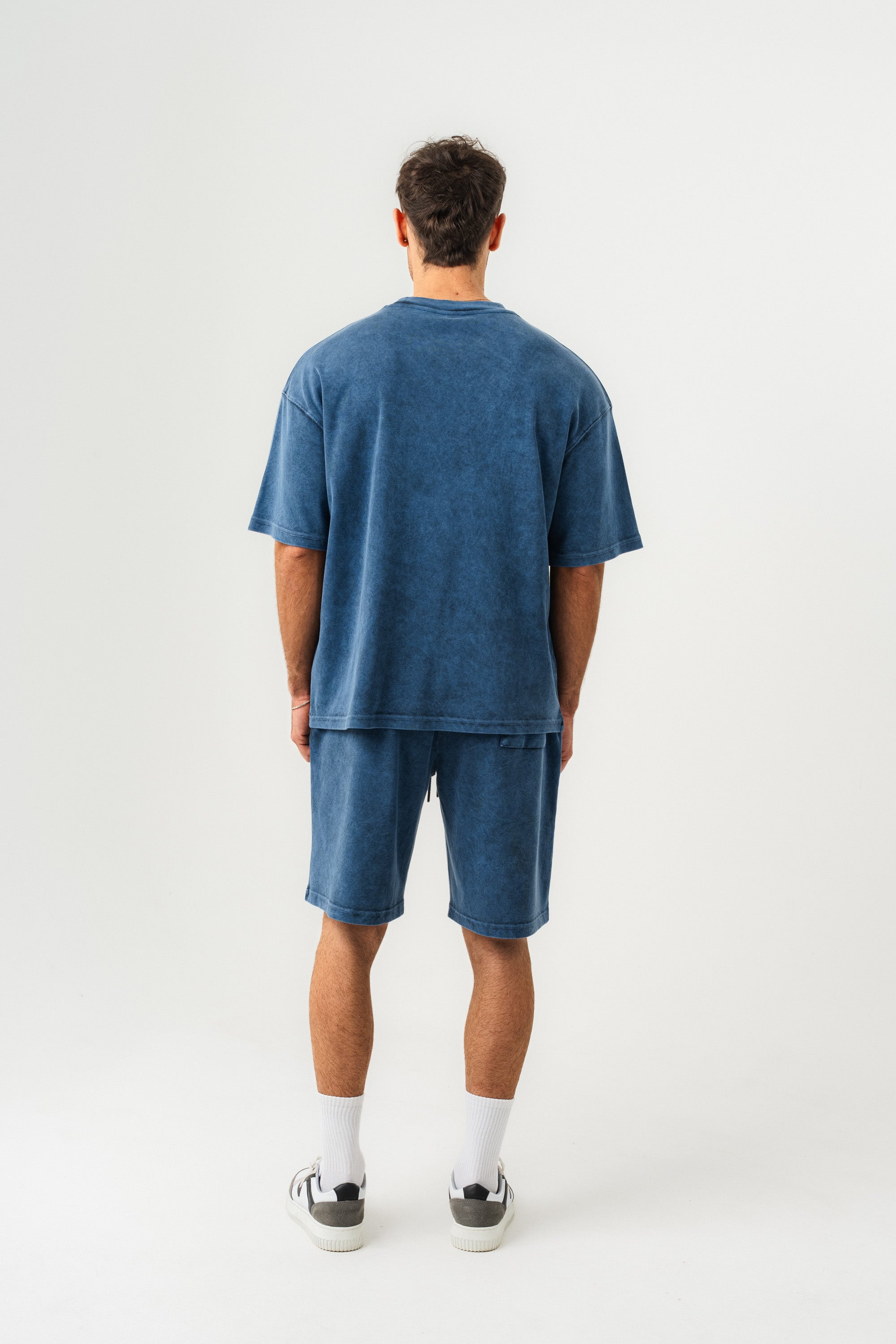 BORZ Soluk Efektli Oversize Kalıp T-shirt ve Şort Takımı-2