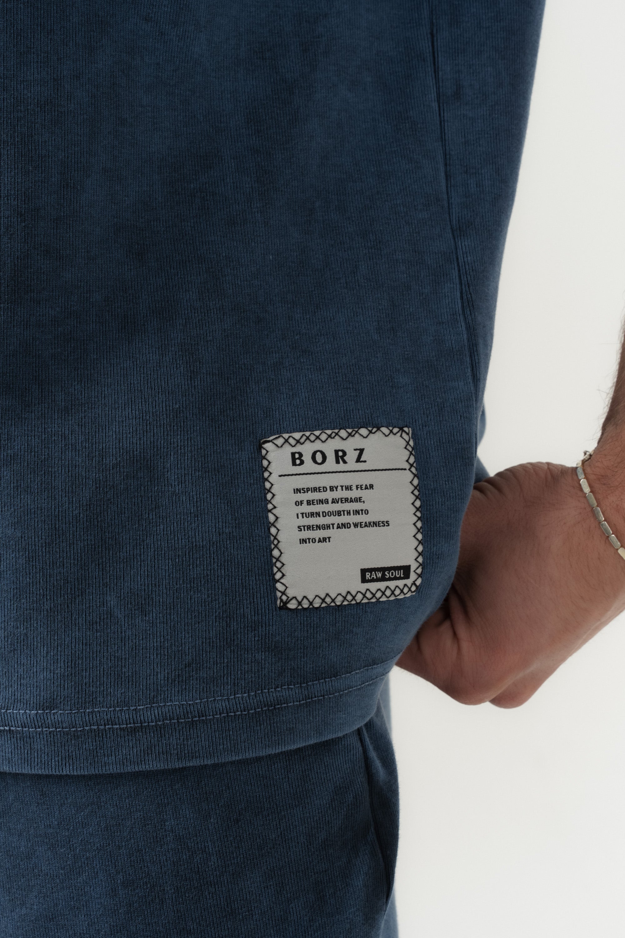 BORZ Soluk Efektli Oversize Kalıp T-shirt ve Şort Takımı-5