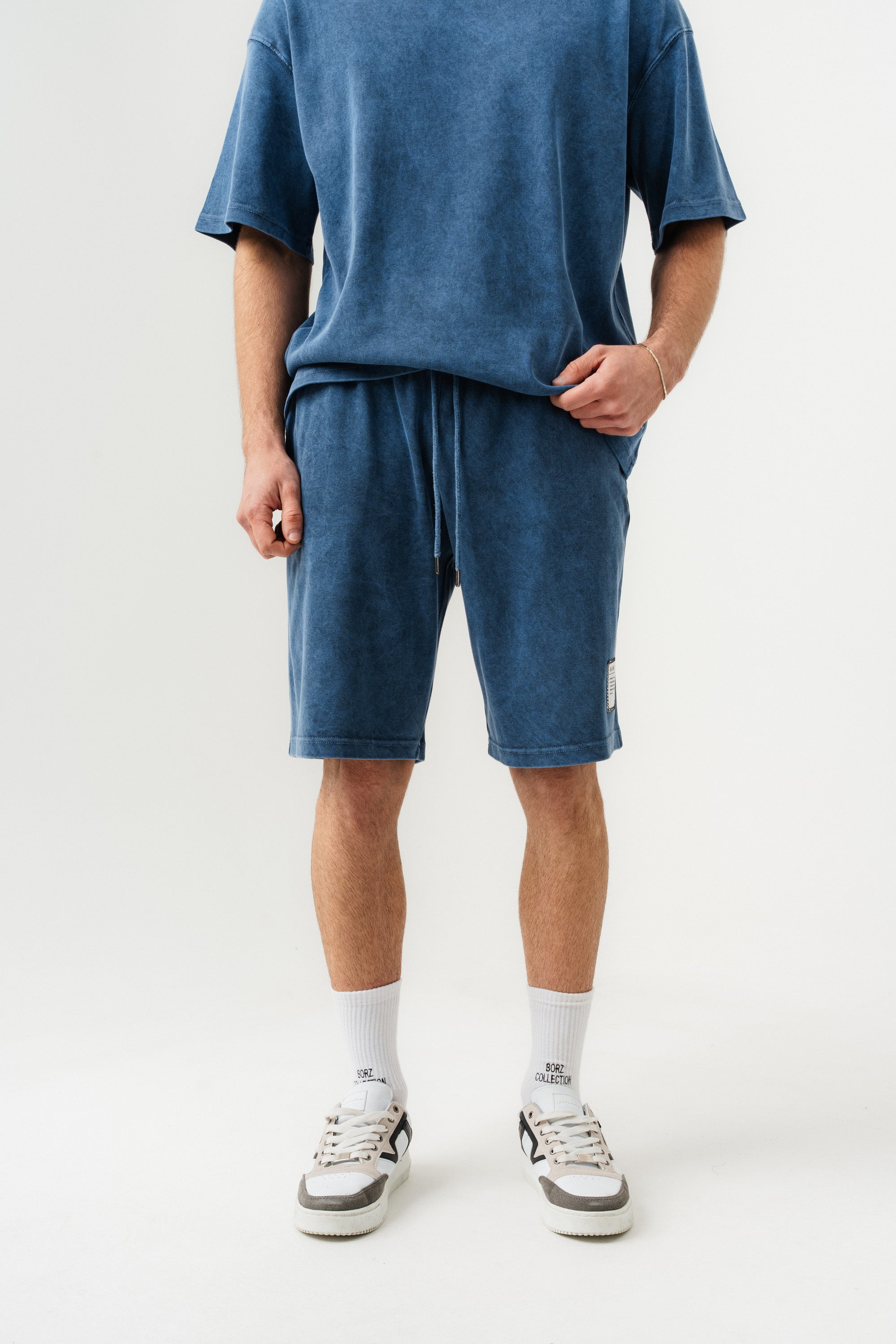 BORZ Soluk Efektli Oversize Kalıp T-shirt ve Şort Takımı-6