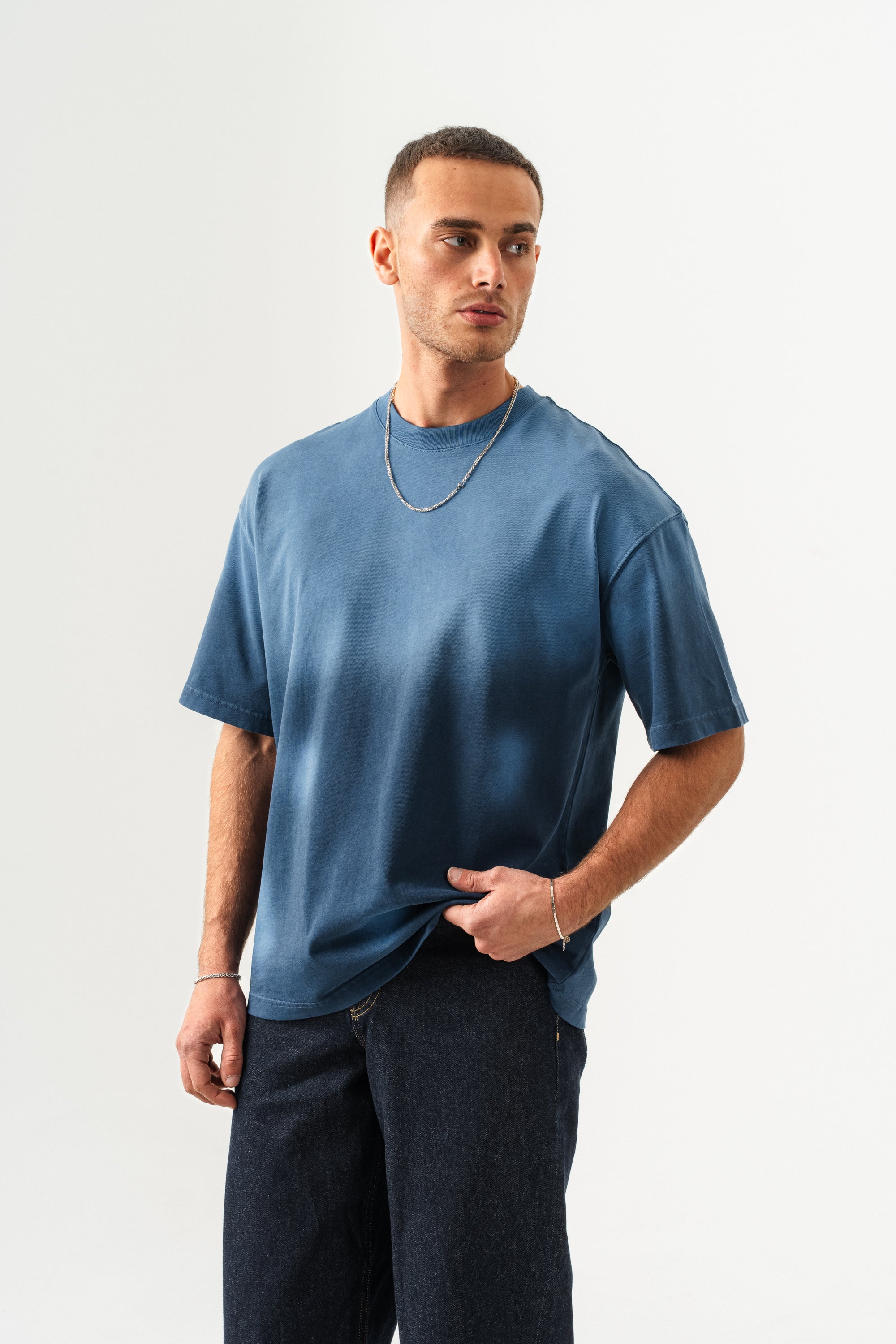 BORZ UNISEX GEÇİŞLİ - YIKAMALI OVERSIZE TİŞÖRT-2
