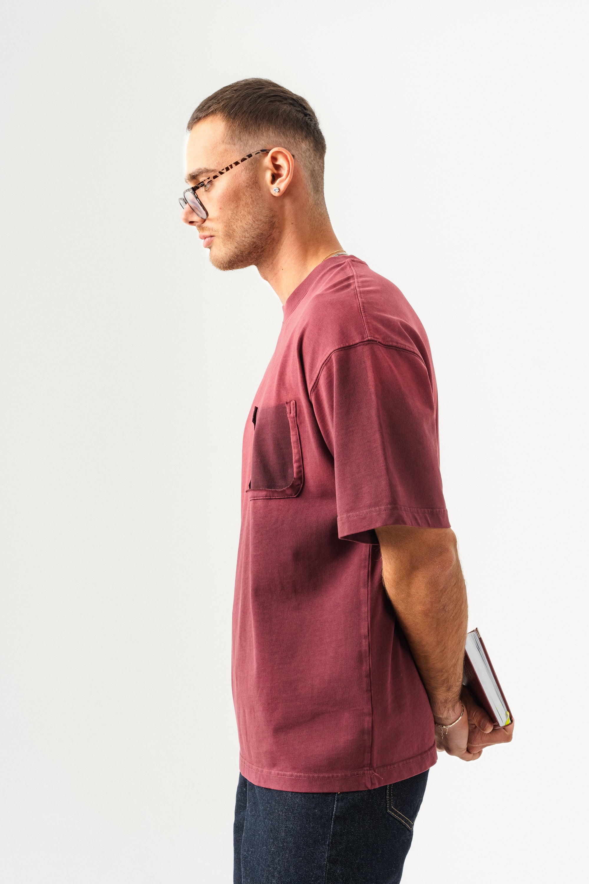 BORZ UNISEX CEPLİ-YIKAMALI OVERSİZE TİŞÖRT-2