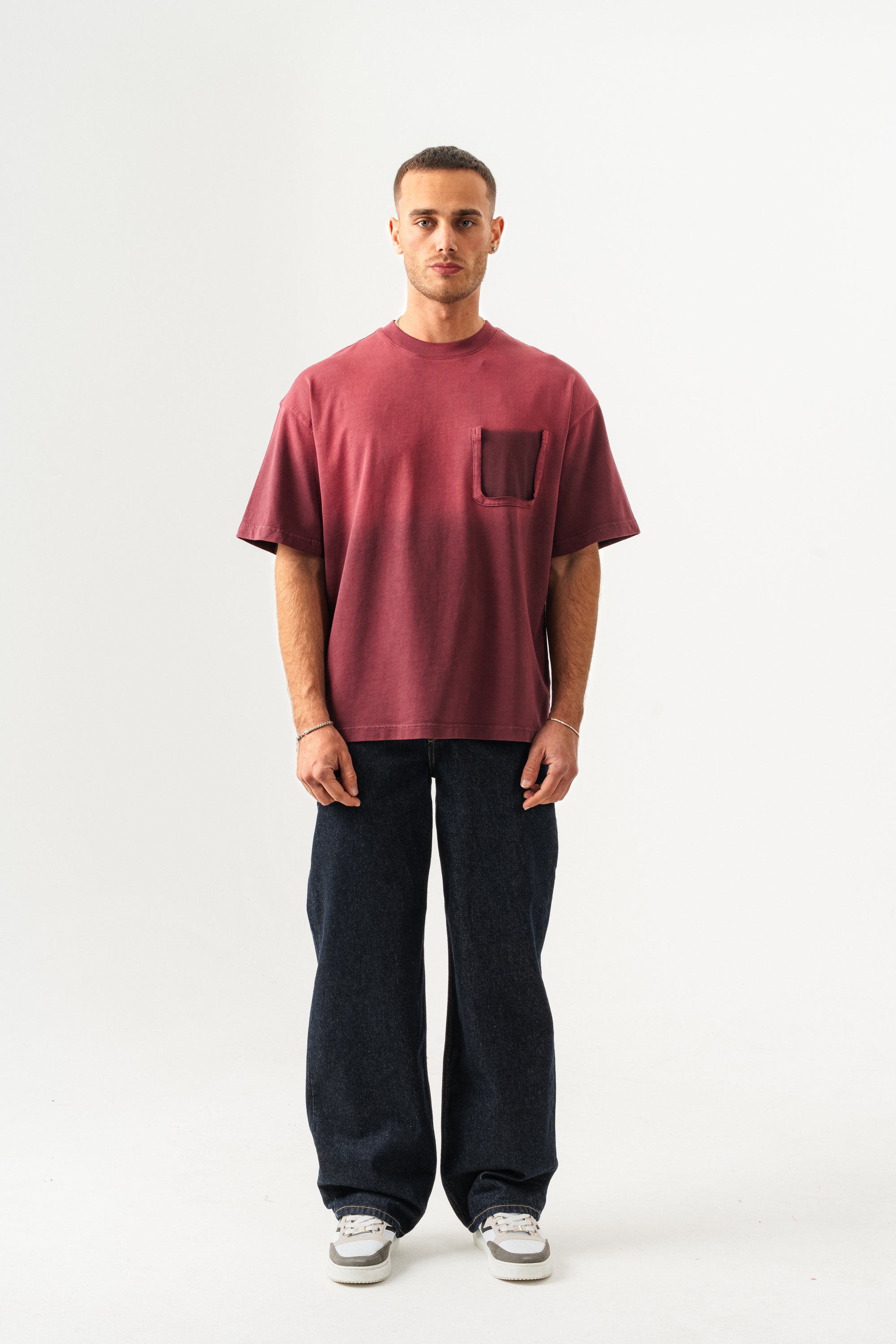 BORZ UNISEX CEPLİ-YIKAMALI OVERSİZE TİŞÖRT-4