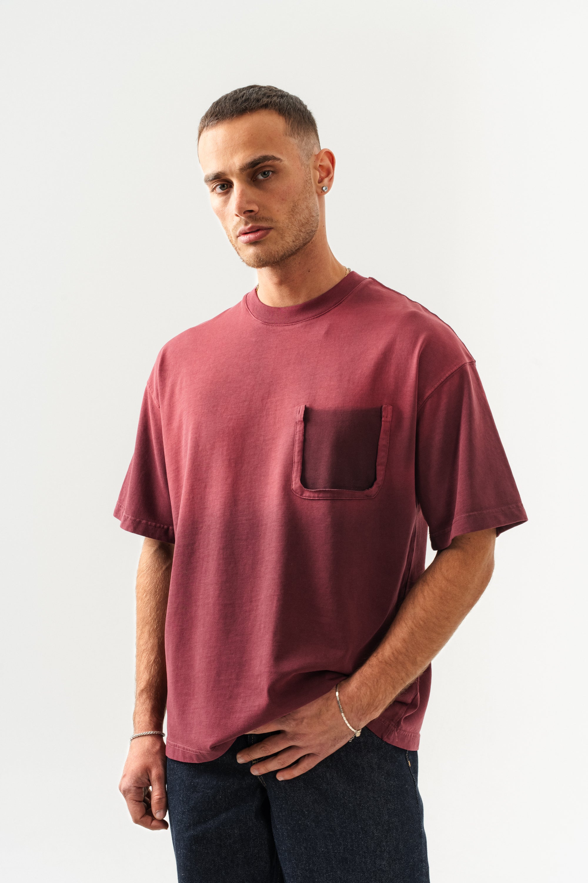 BORZ UNISEX CEPLİ-YIKAMALI OVERSİZE TİŞÖRT-5