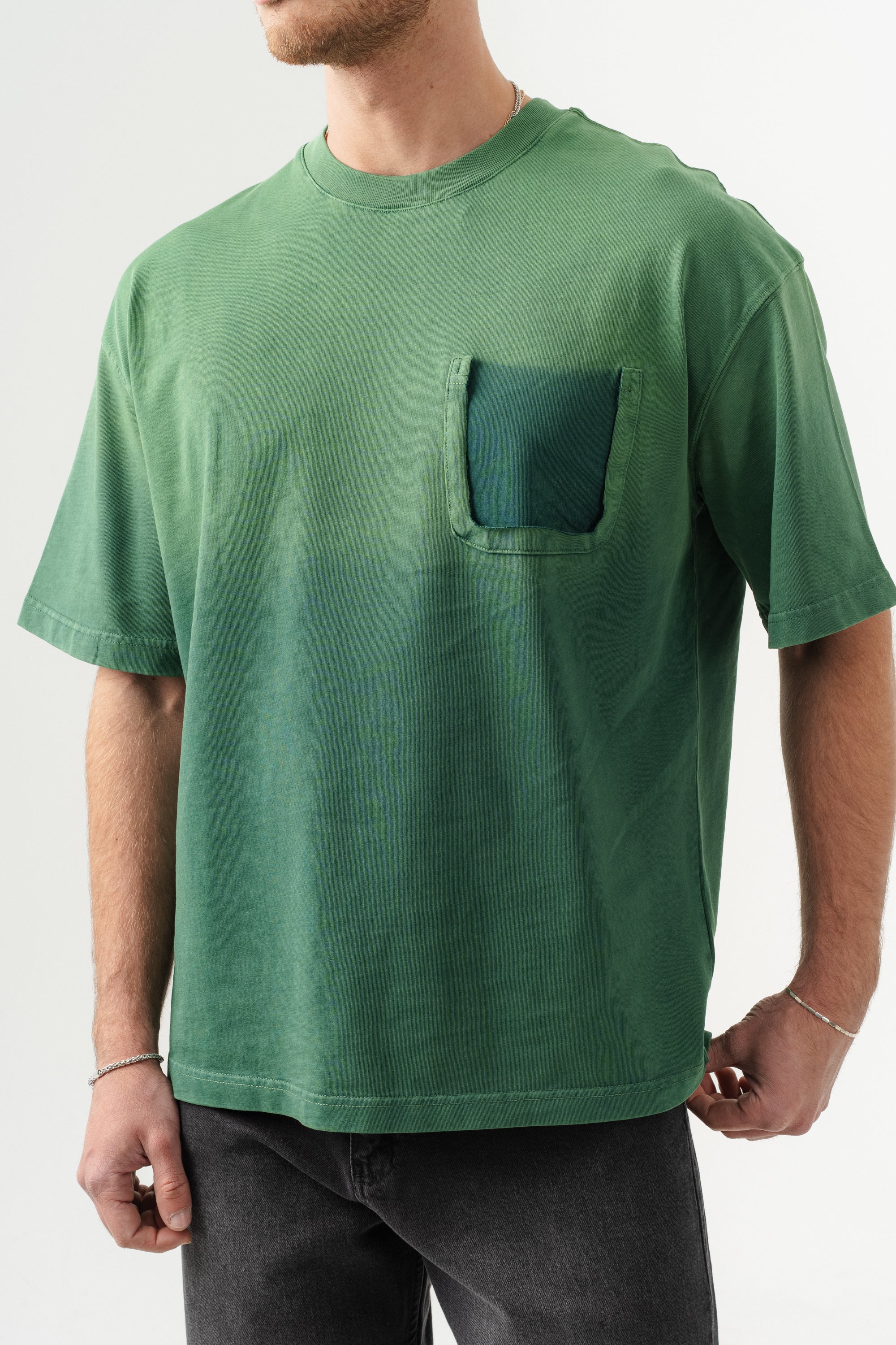 BORZ UNISEX CEPLİ-YIKAMALI OVERSİZE TİŞÖRT-6