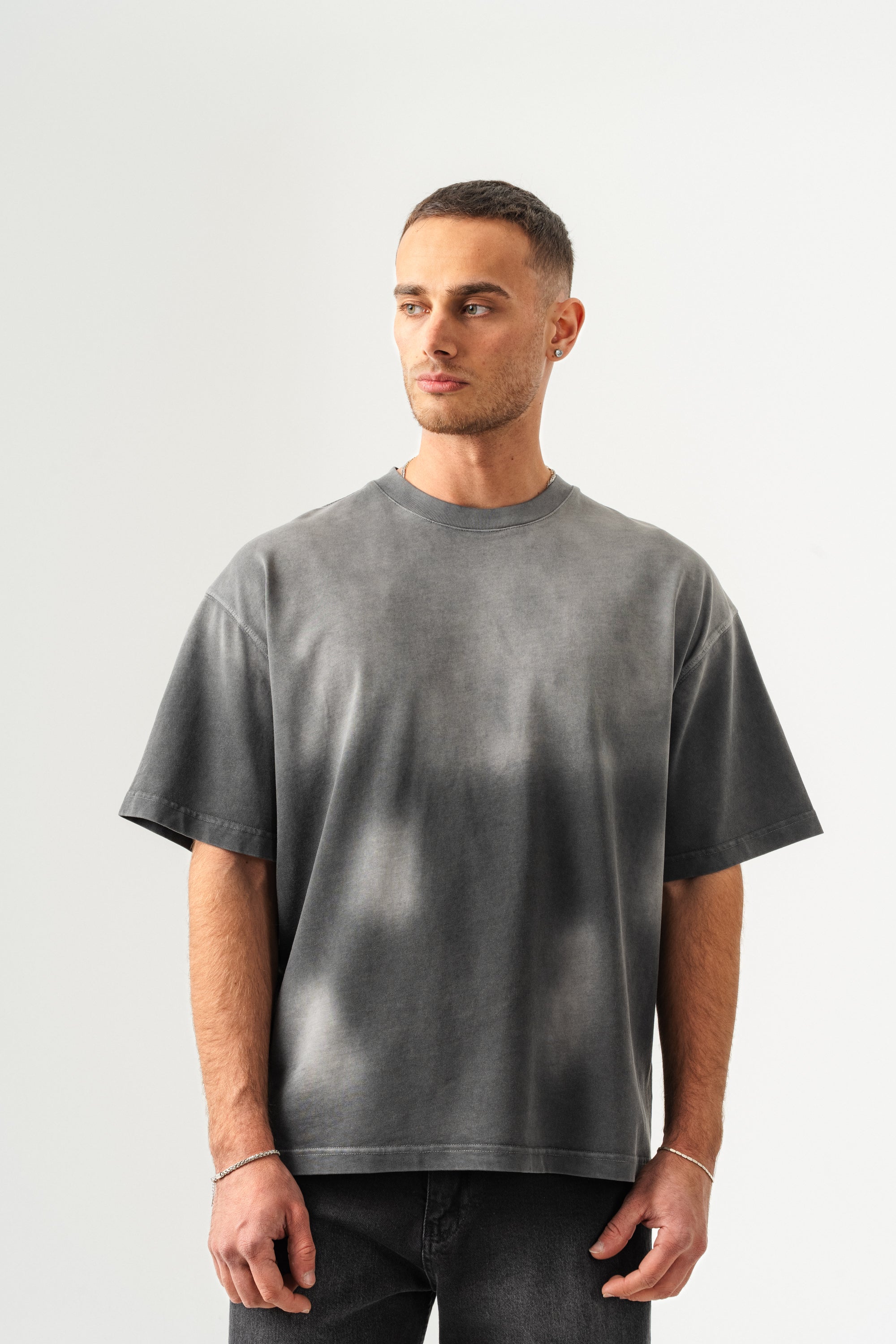 BORZ UNISEX GEÇİŞLİ - YIKAMALI OVERSIZE TİŞÖRT-3