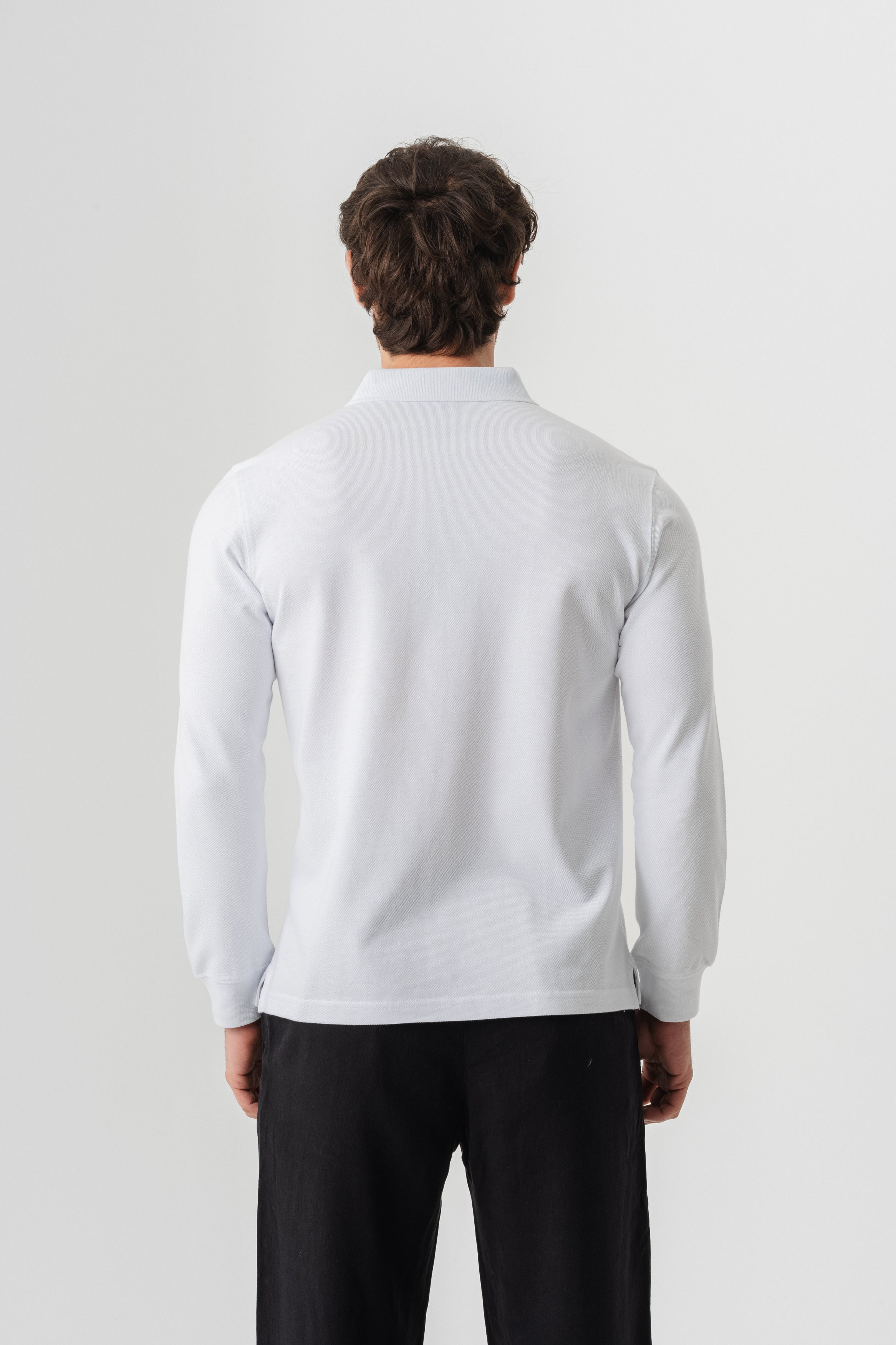 Borz Nakış Detaylı Slim-Fit Polo Yaka T-shirt - Beyaz-4