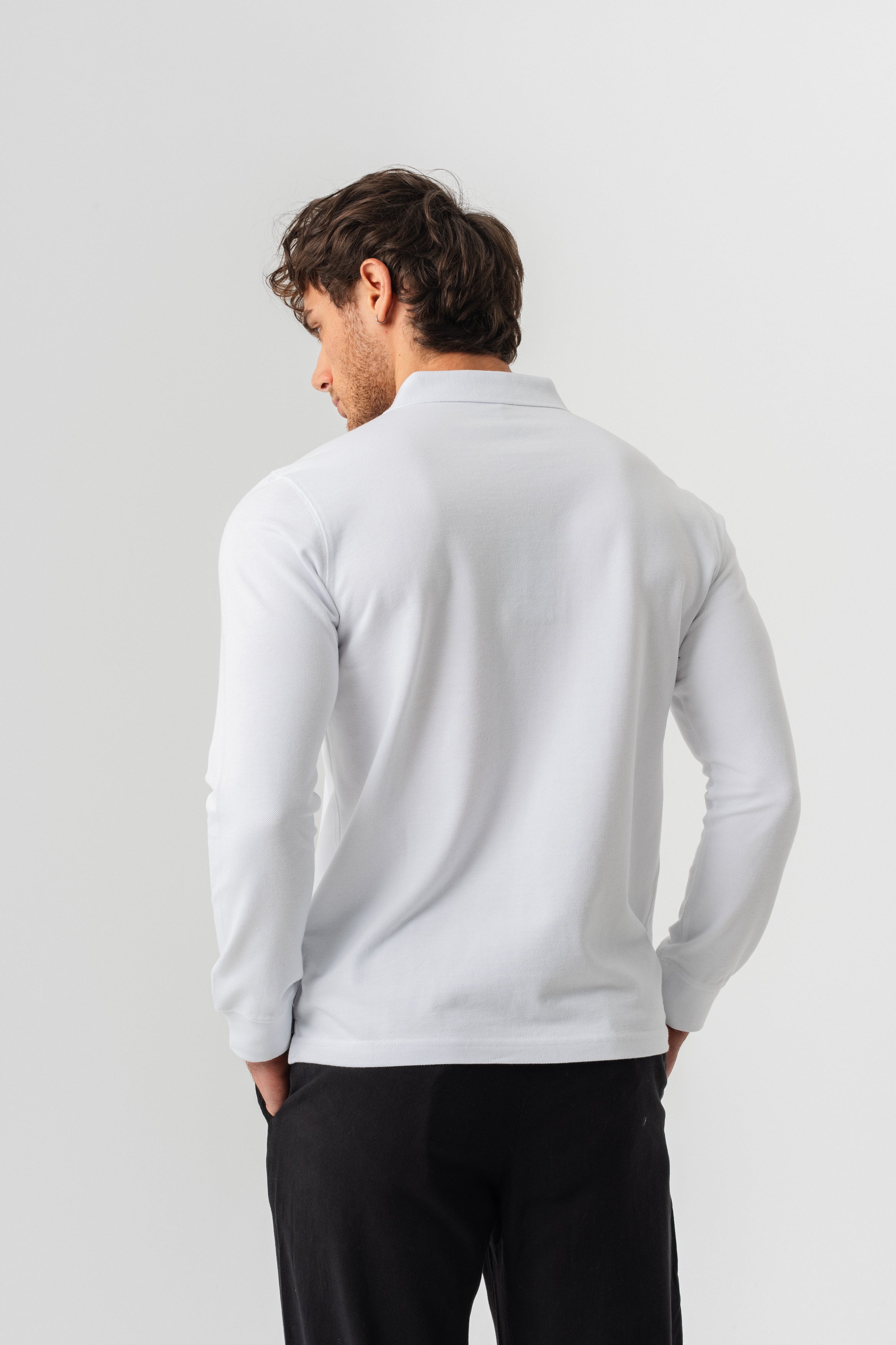 Borz Nakış Detaylı Slim-Fit Polo Yaka T-shirt - Beyaz-5