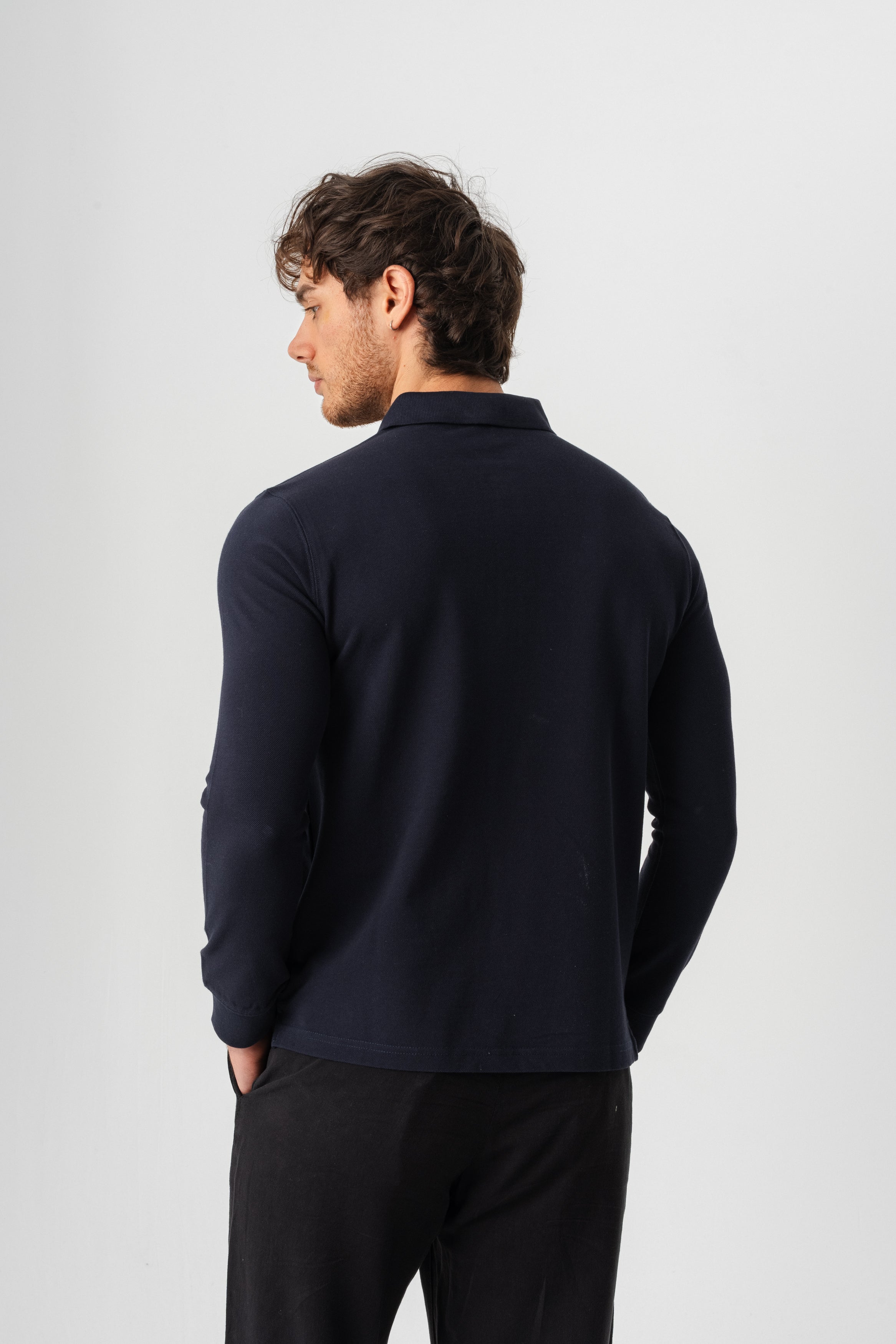 Borz Nakış Detaylı Slim-Fit Polo Yaka T-shirt - Lacivert-5