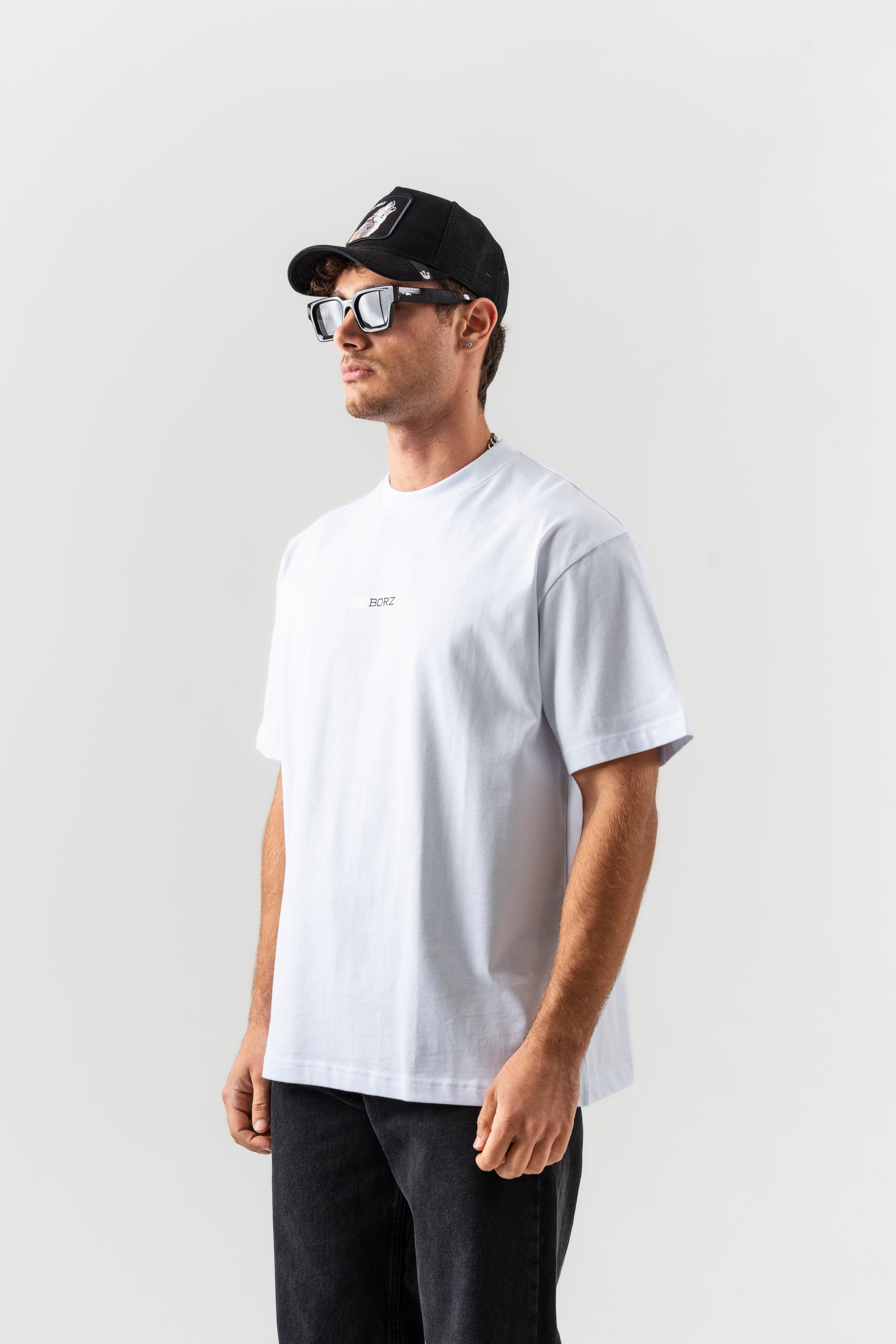 BORZ Renaissance Sırt Baskılı Oversize Kalıp T-shirt - Beyaz-3