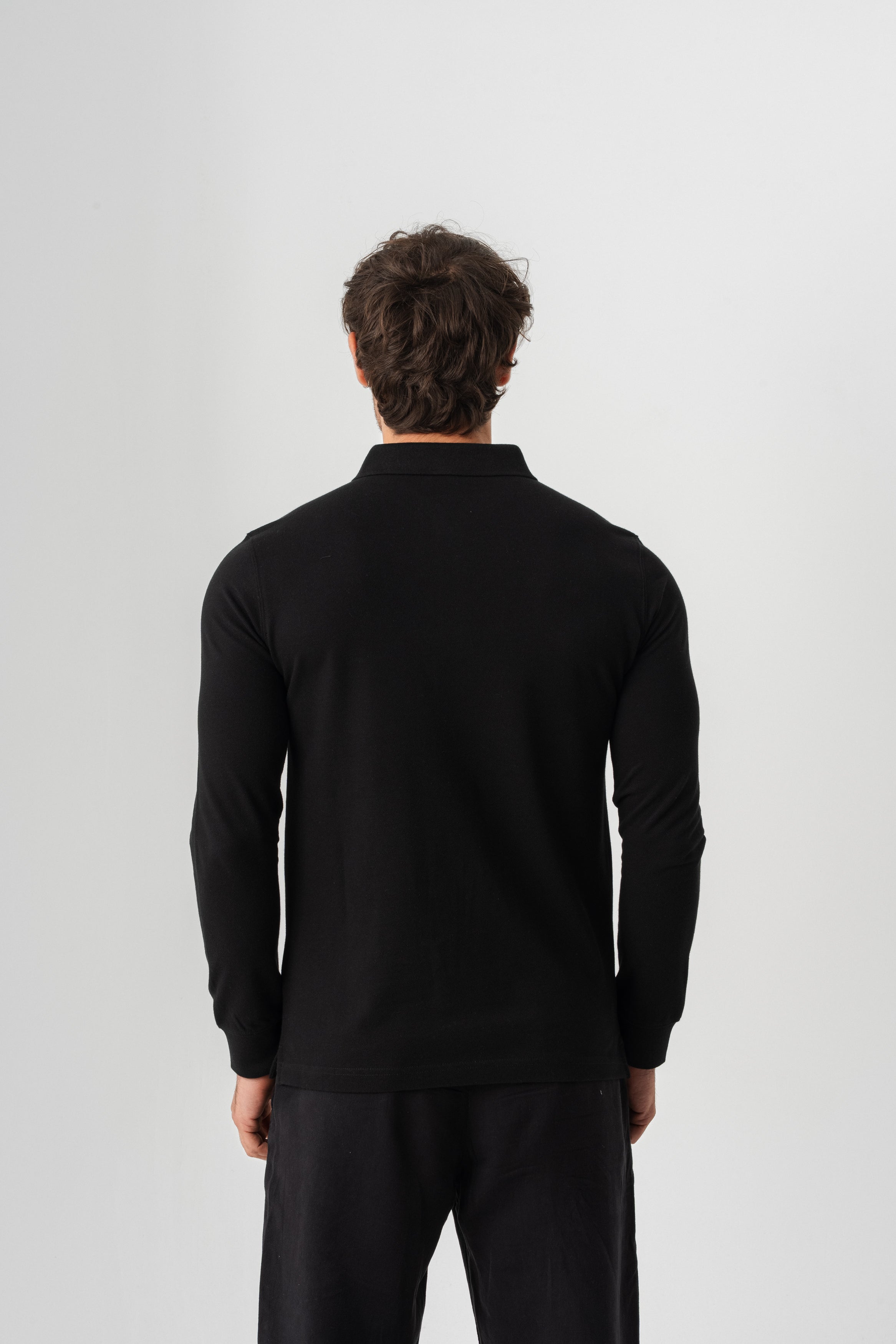 Borz Nakış Detaylı Slim-Fit Polo Yaka T-shirt - Siyah-4