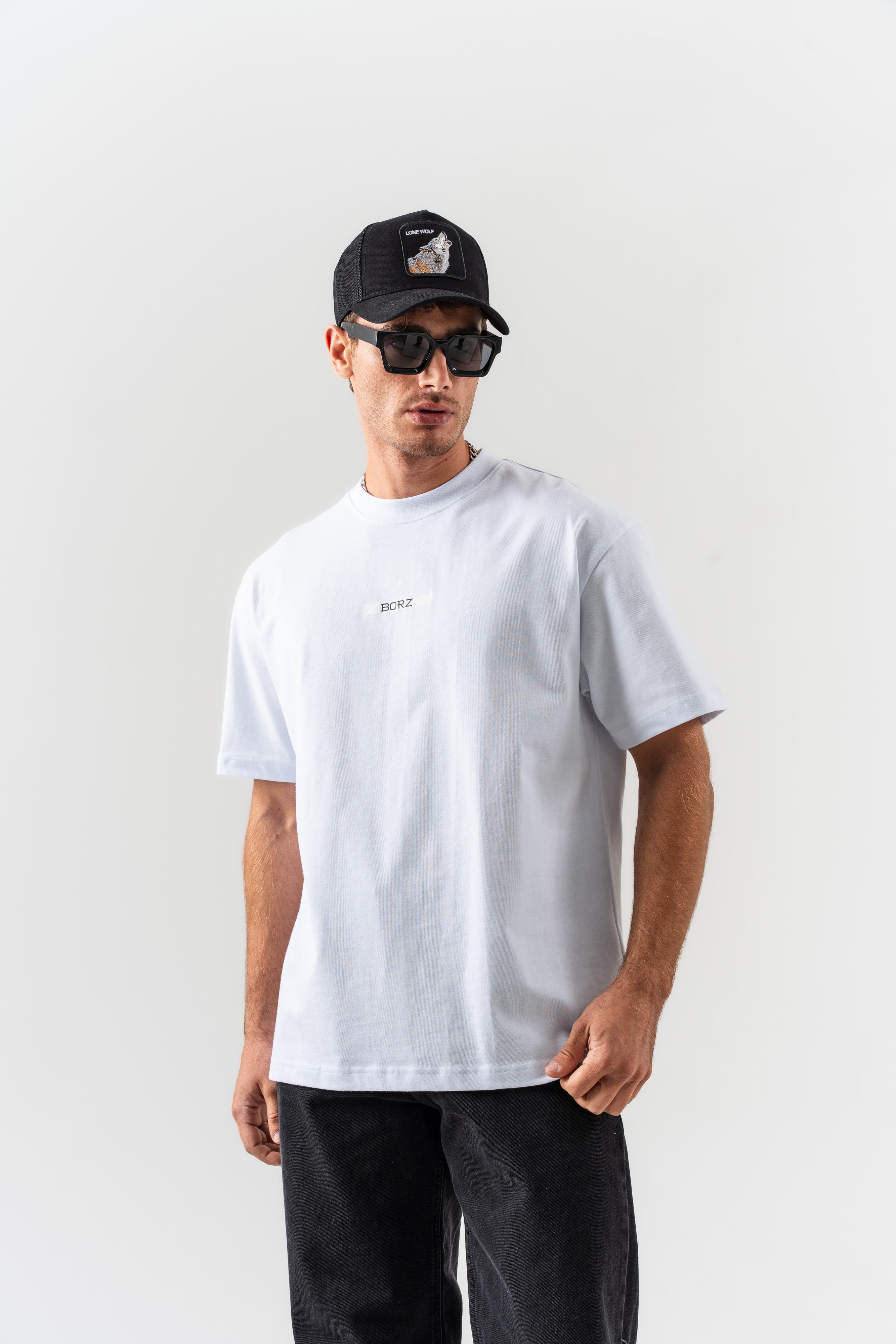 BORZ Renaissance Sırt Baskılı Oversize Kalıp T-shirt - Beyaz-5