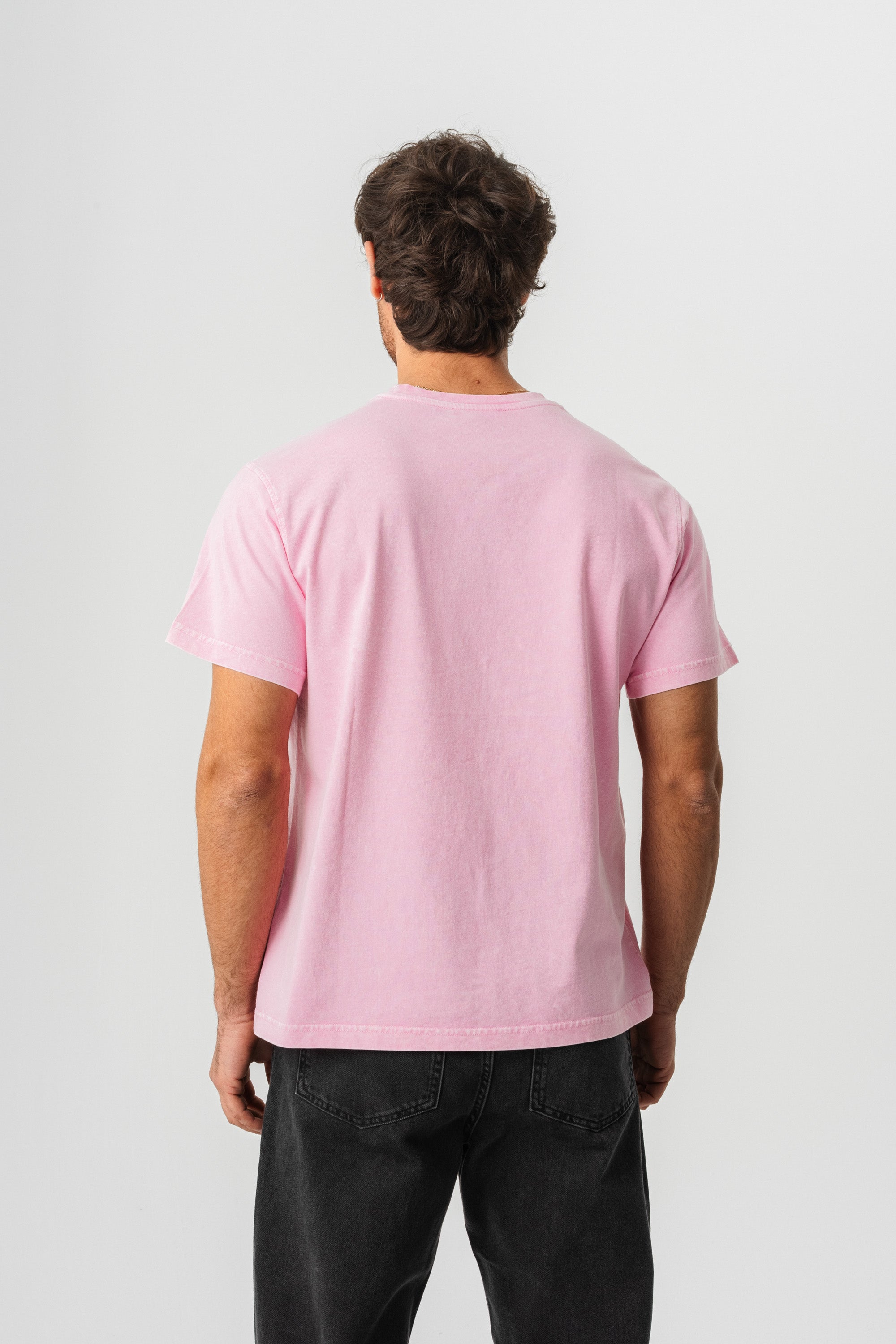 BORZ Yıkamalı Basic T-shirt - Pembe-3