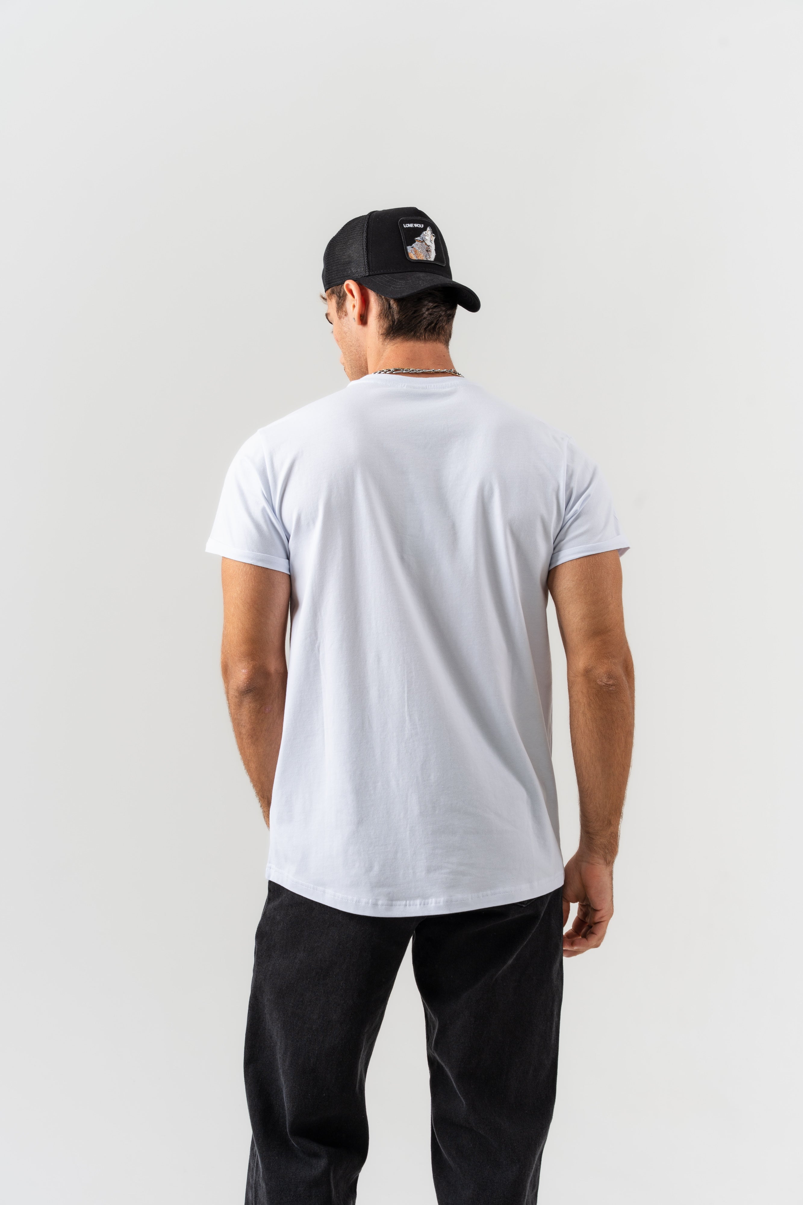 BORZ Yazı Detaylı Basic T-shirt - Beyaz-3
