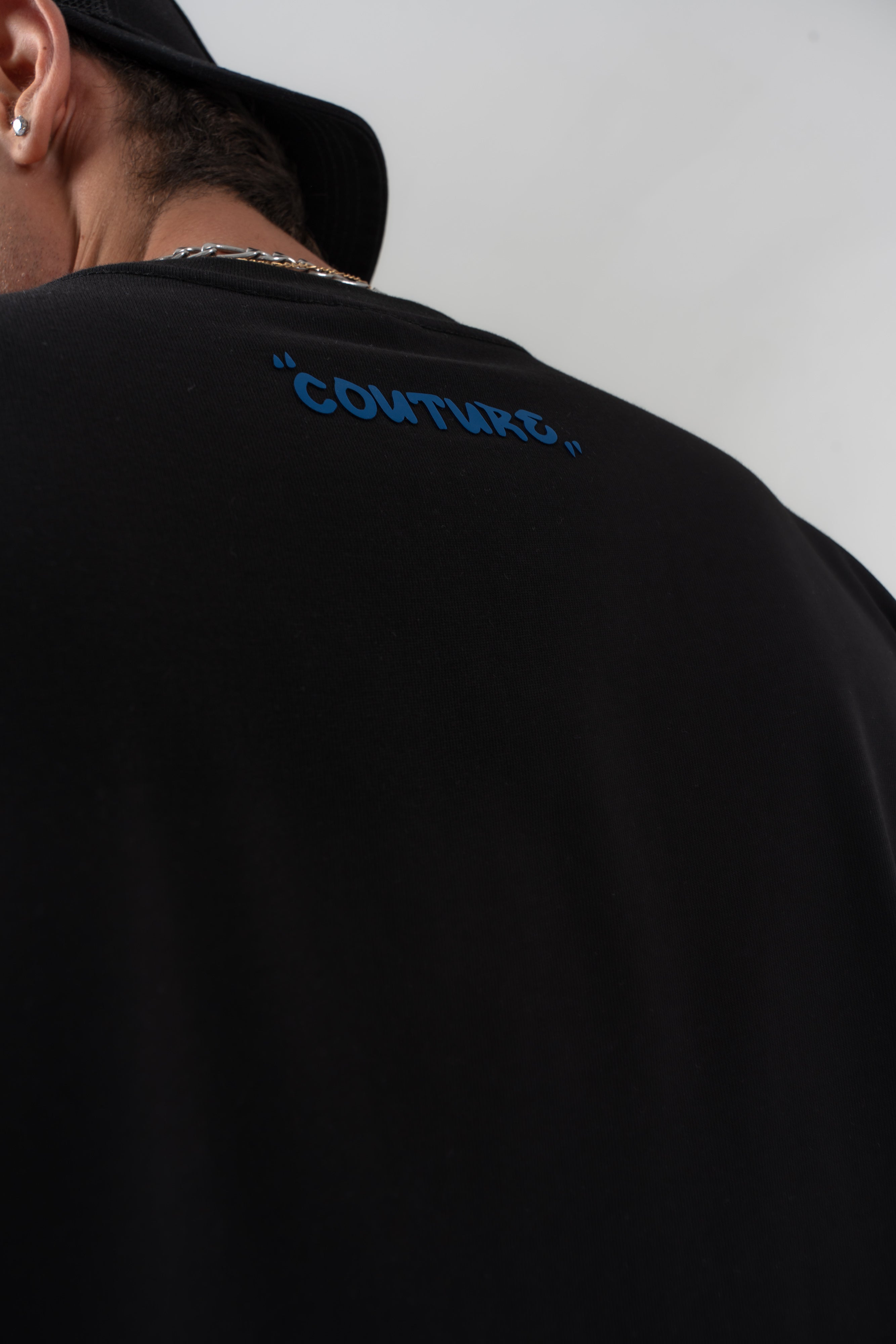 "Best Borz Time" Yazı Detaylı Oversize Kalıp T-shirt - Siyah-6