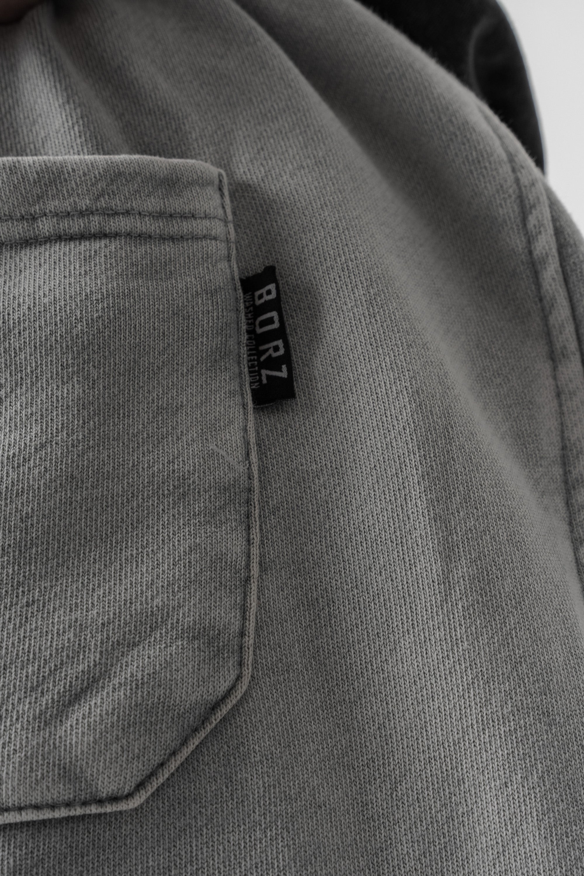 BORZ Yıkamalı Paçası Lastikli Eşofman Altı - Gri-5