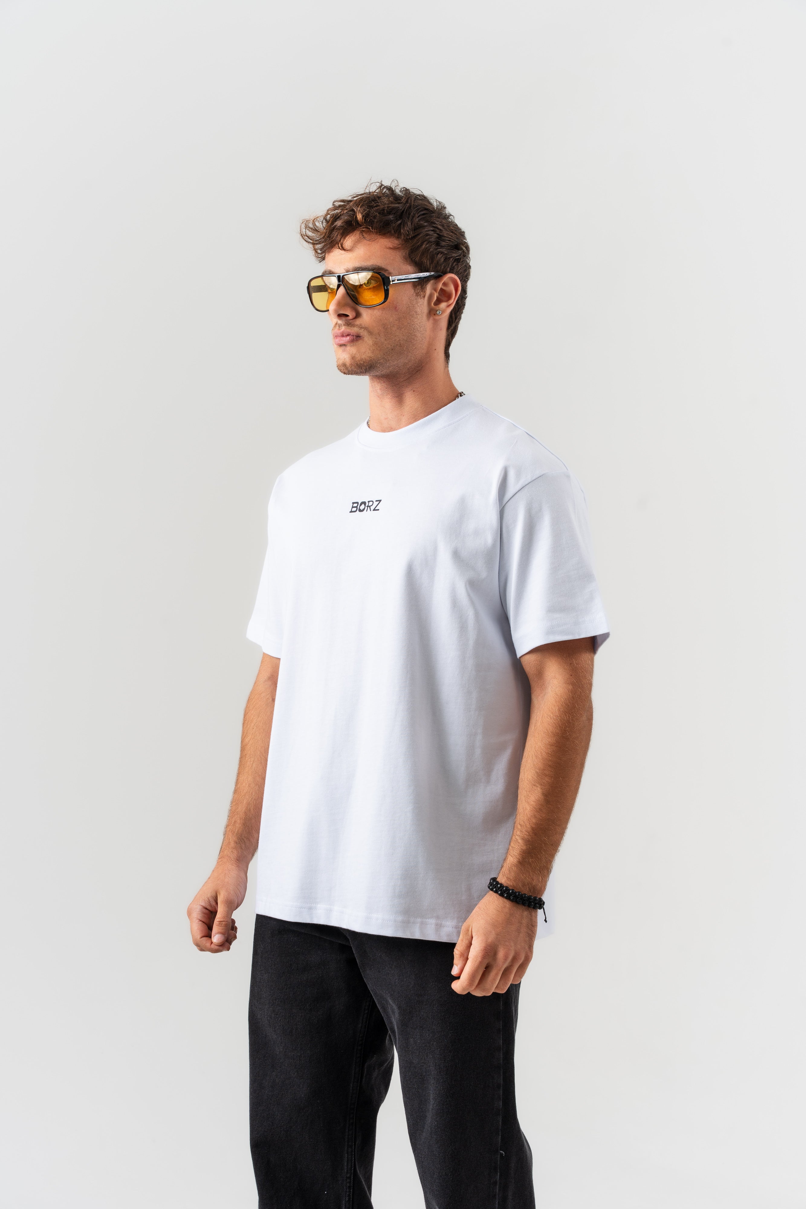 BORZ İskambil Kağıdı Sırt Baskılı Oversize Kalıp T-shirt - Beyaz-3