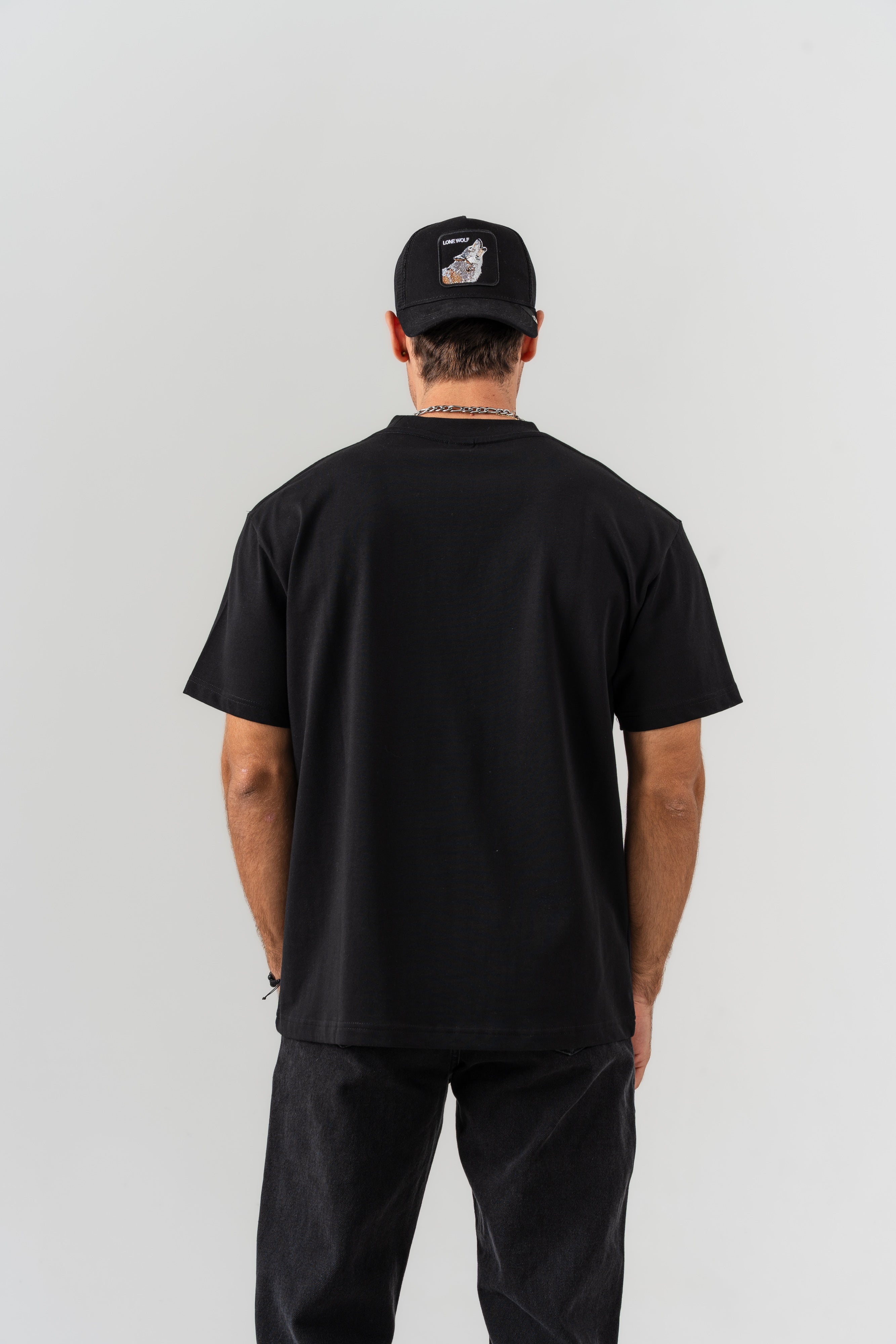 BORZ "See The Big Picture" Yazı Detaylı Oversize Kalıp T-shirt - Siyah-3