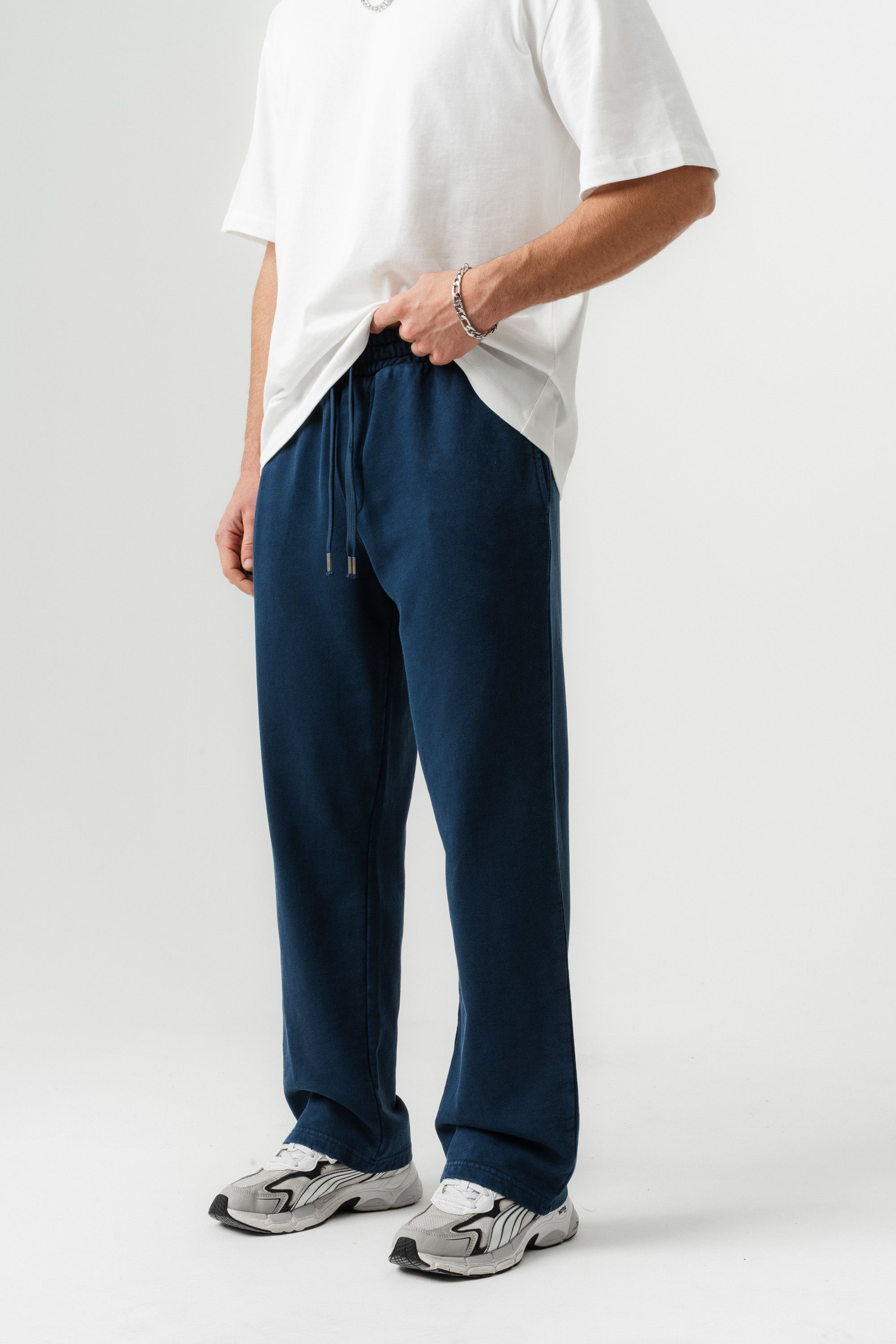 BORZ Yıkamalı Baggy Eşofman Altı - Lacivert-3