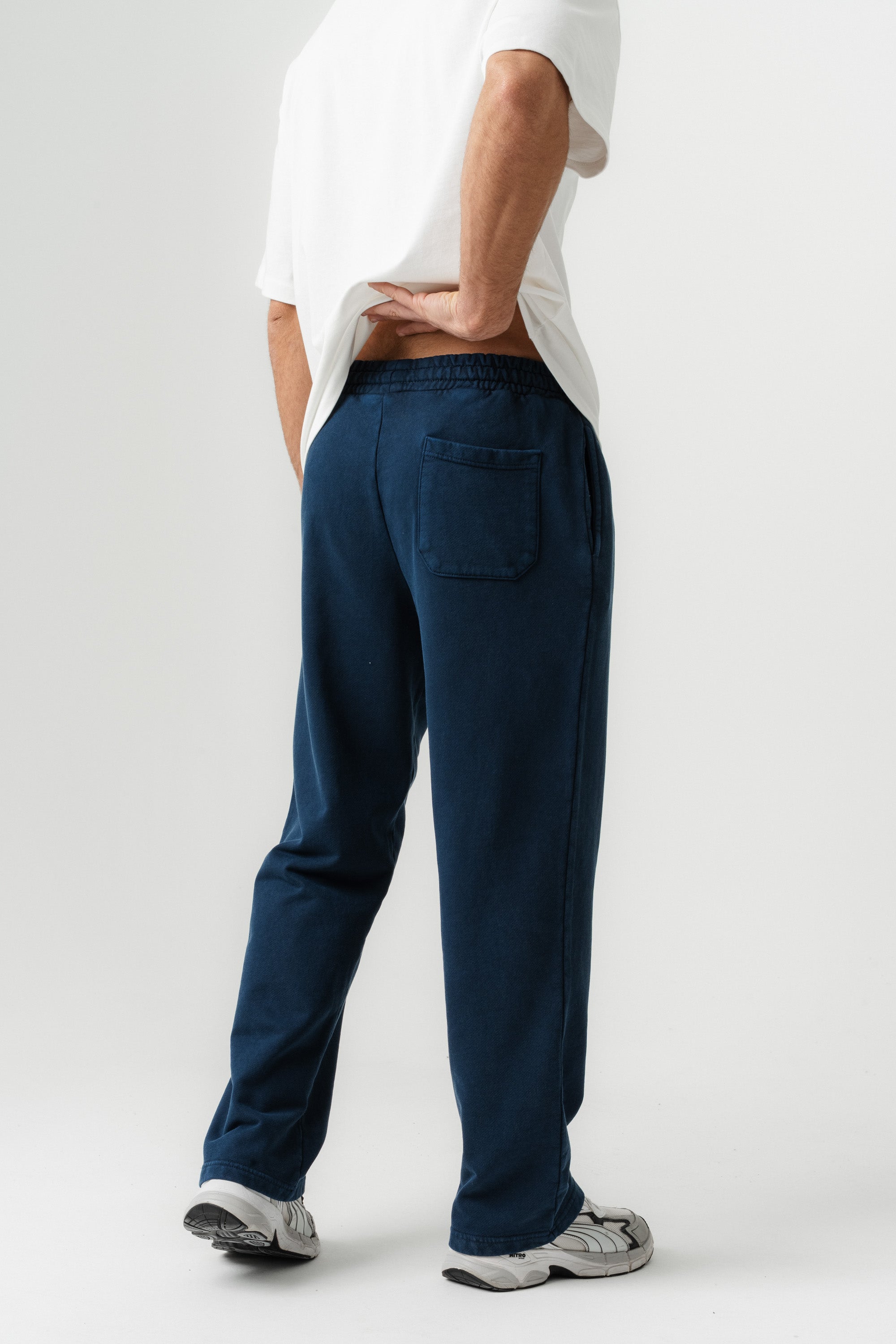 BORZ Yıkamalı Baggy Eşofman Altı - Lacivert-5