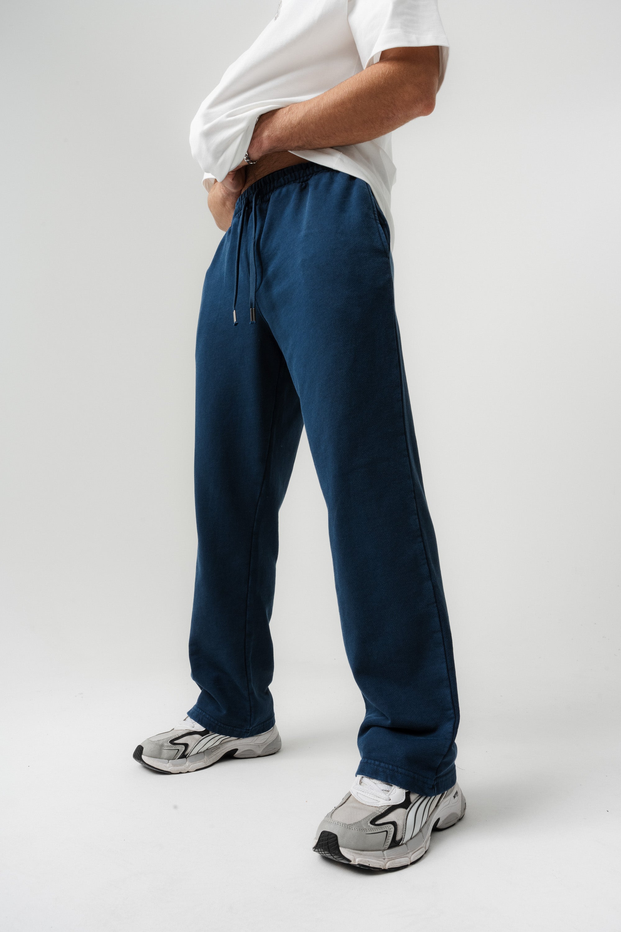 BORZ Yıkamalı Baggy Eşofman Altı - Lacivert