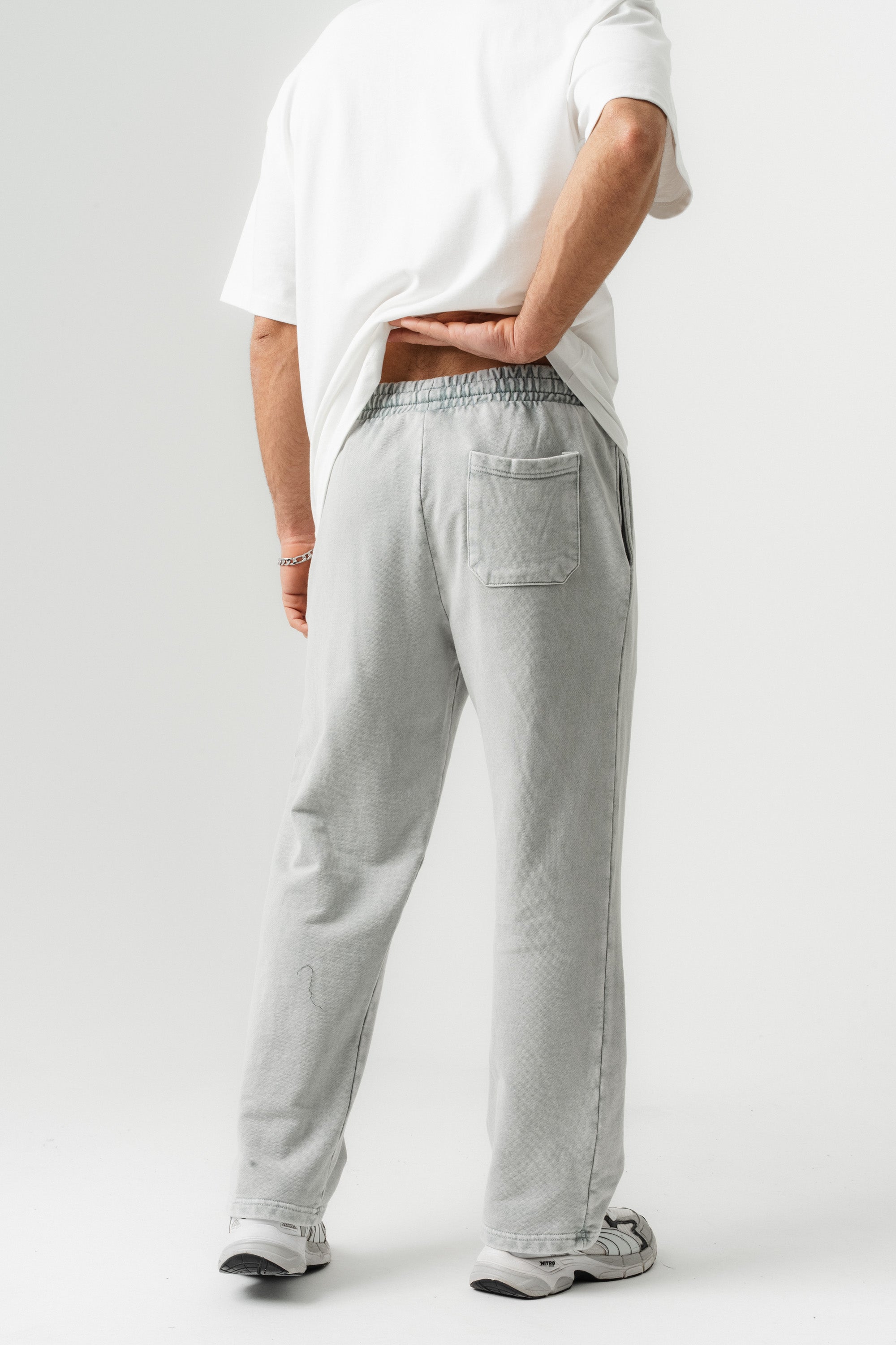 BORZ Yıkamalı Baggy Eşofman Altı - Gri-5