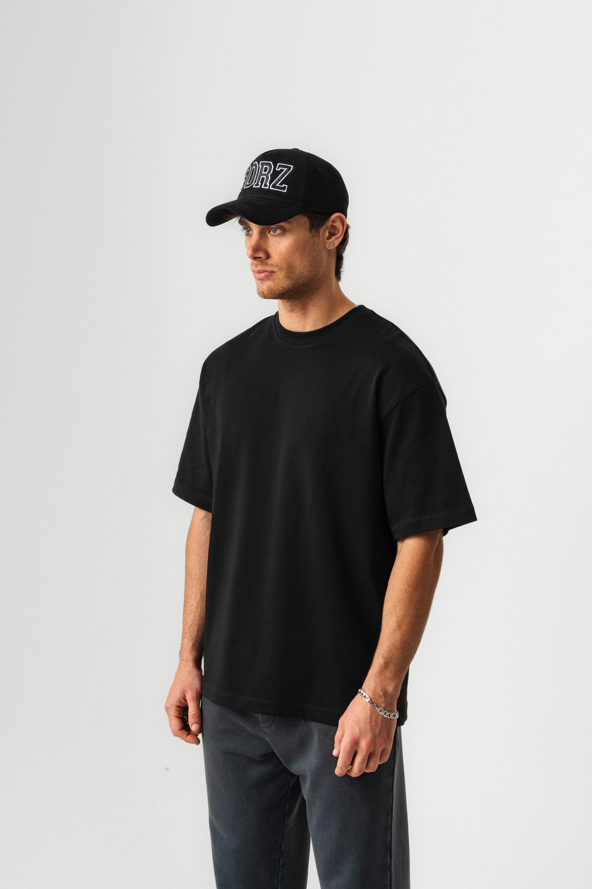 BORZ Oversize Kalıp Basic T-shirt - Siyah
